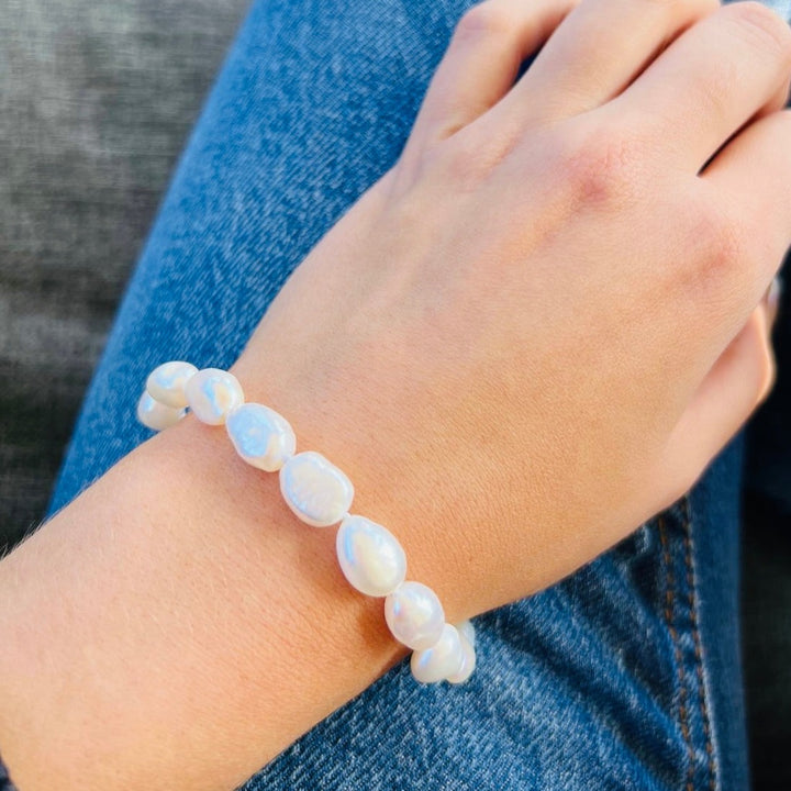 Real Pearl round Nugget Bracelet