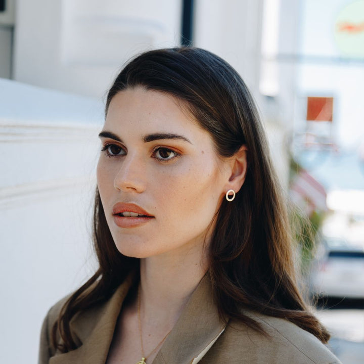 Hollow Circle Stud Earrings