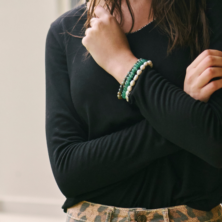 Green Onyx Button Bracelet