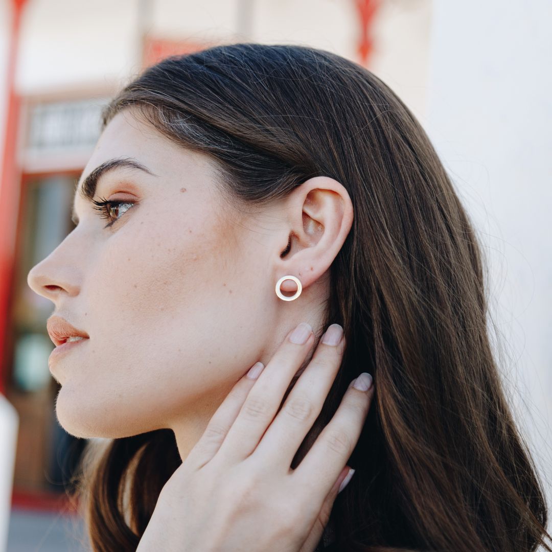 Hollow Circle Stud Earrings