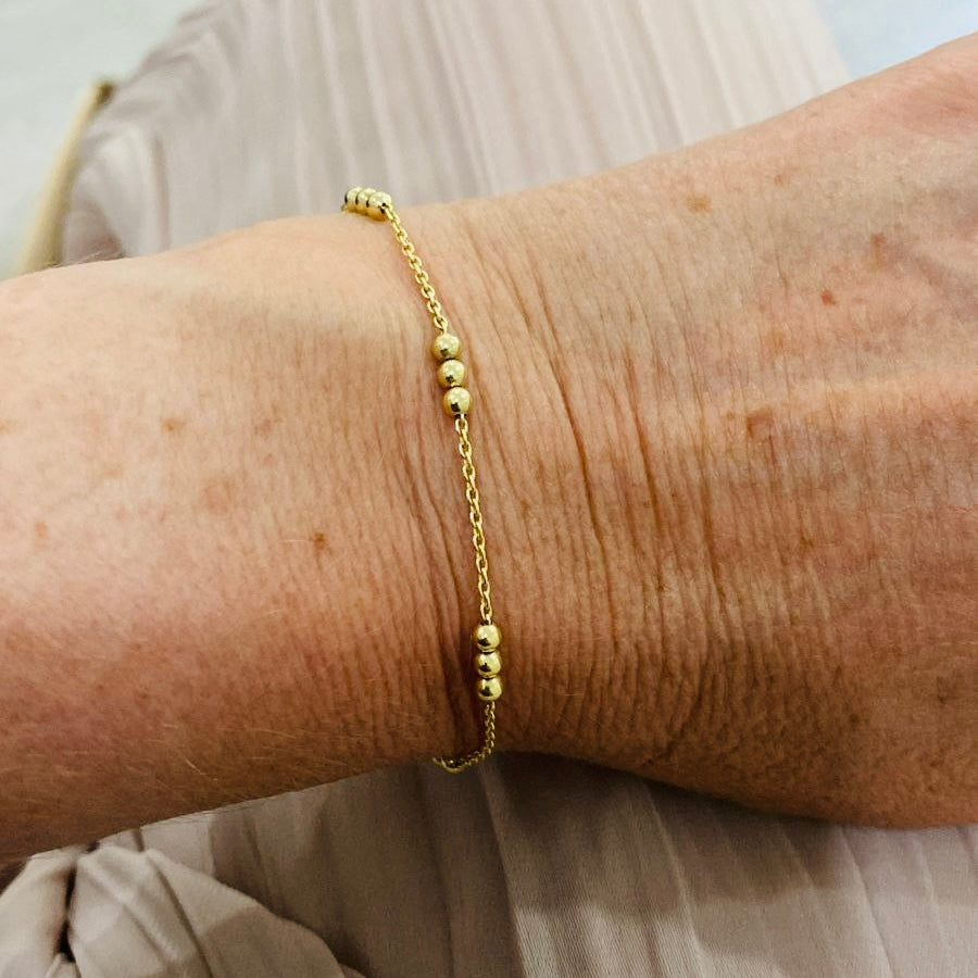 Gold 3 Ball Waterproof Bracelet