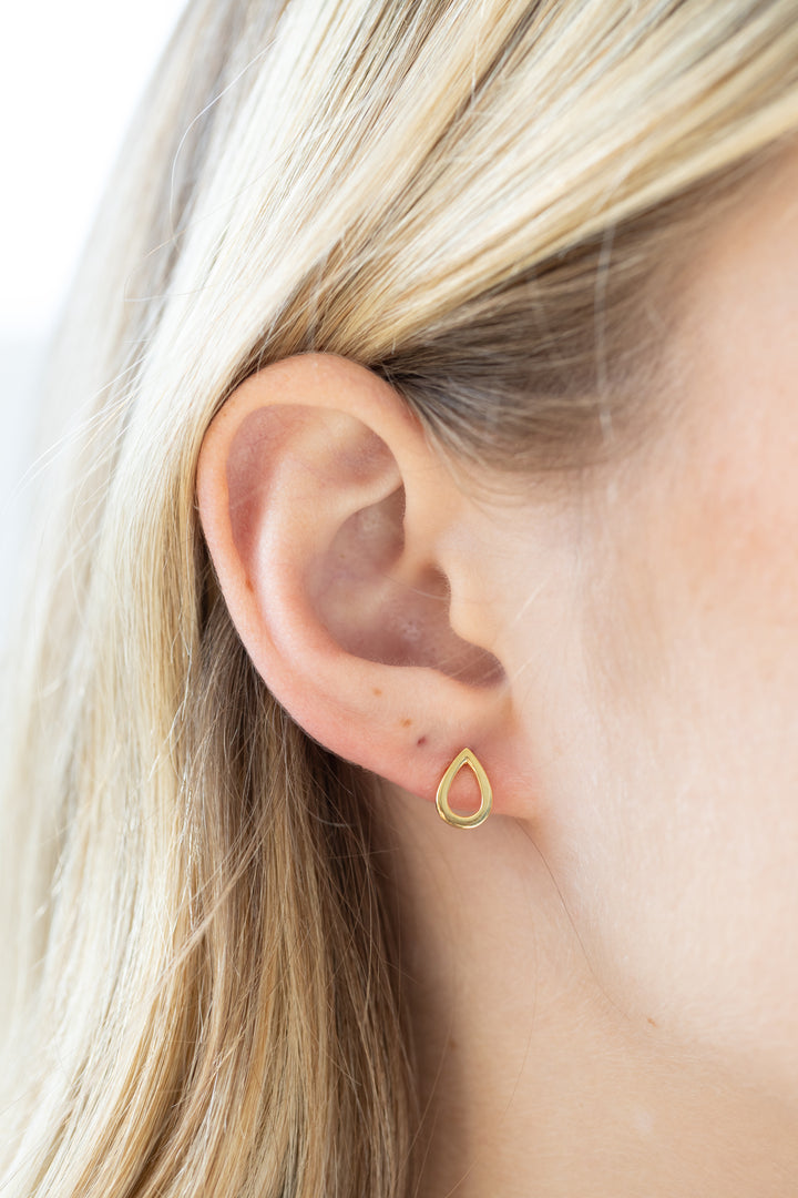 Teardrop Outline Stud Earrings