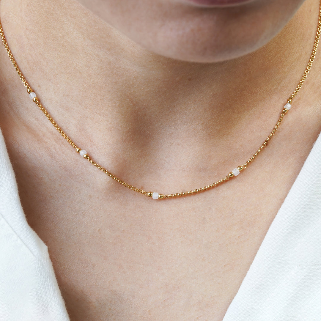 Moonstone Rope Chain Necklace