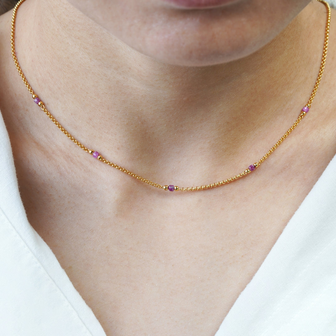 Ruby Rope Chain Necklace