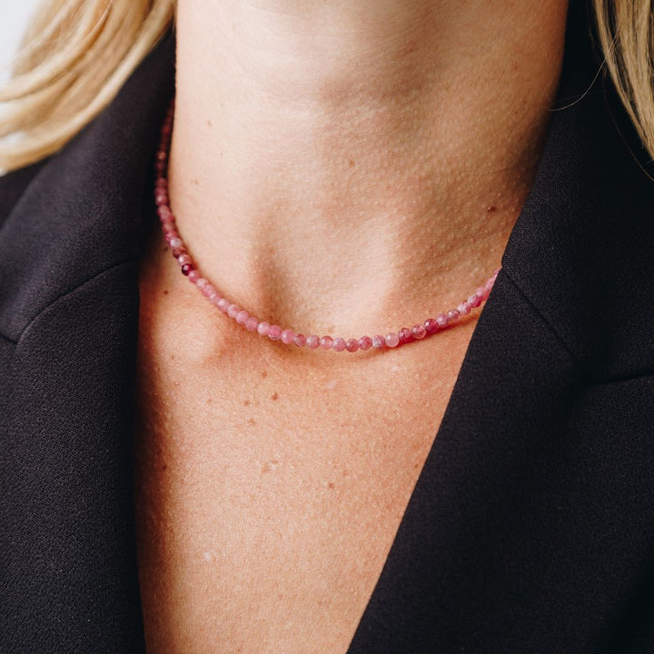 Pink Tourmaline Choker Necklace