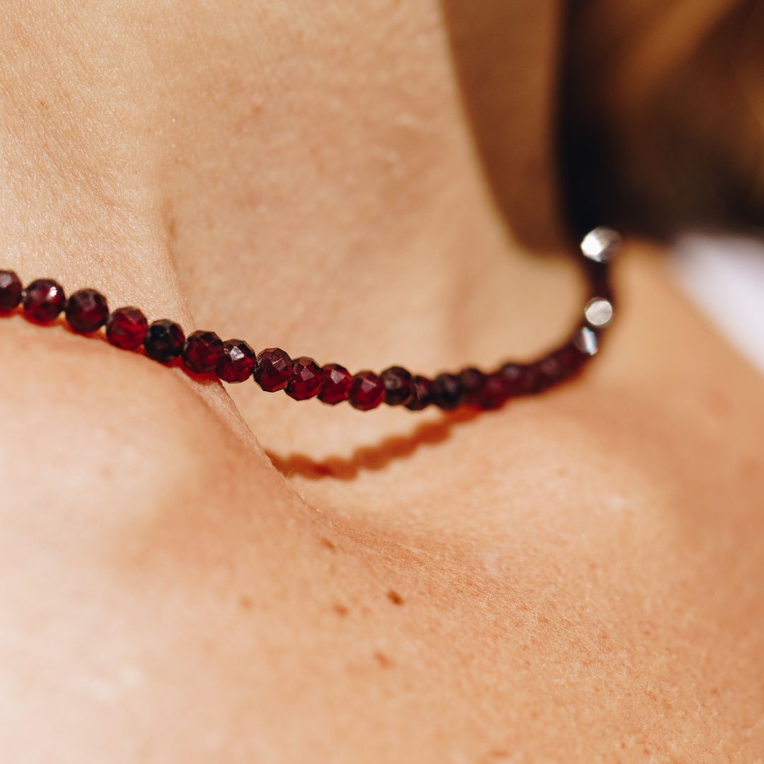 Garnet Stone Choker Necklace