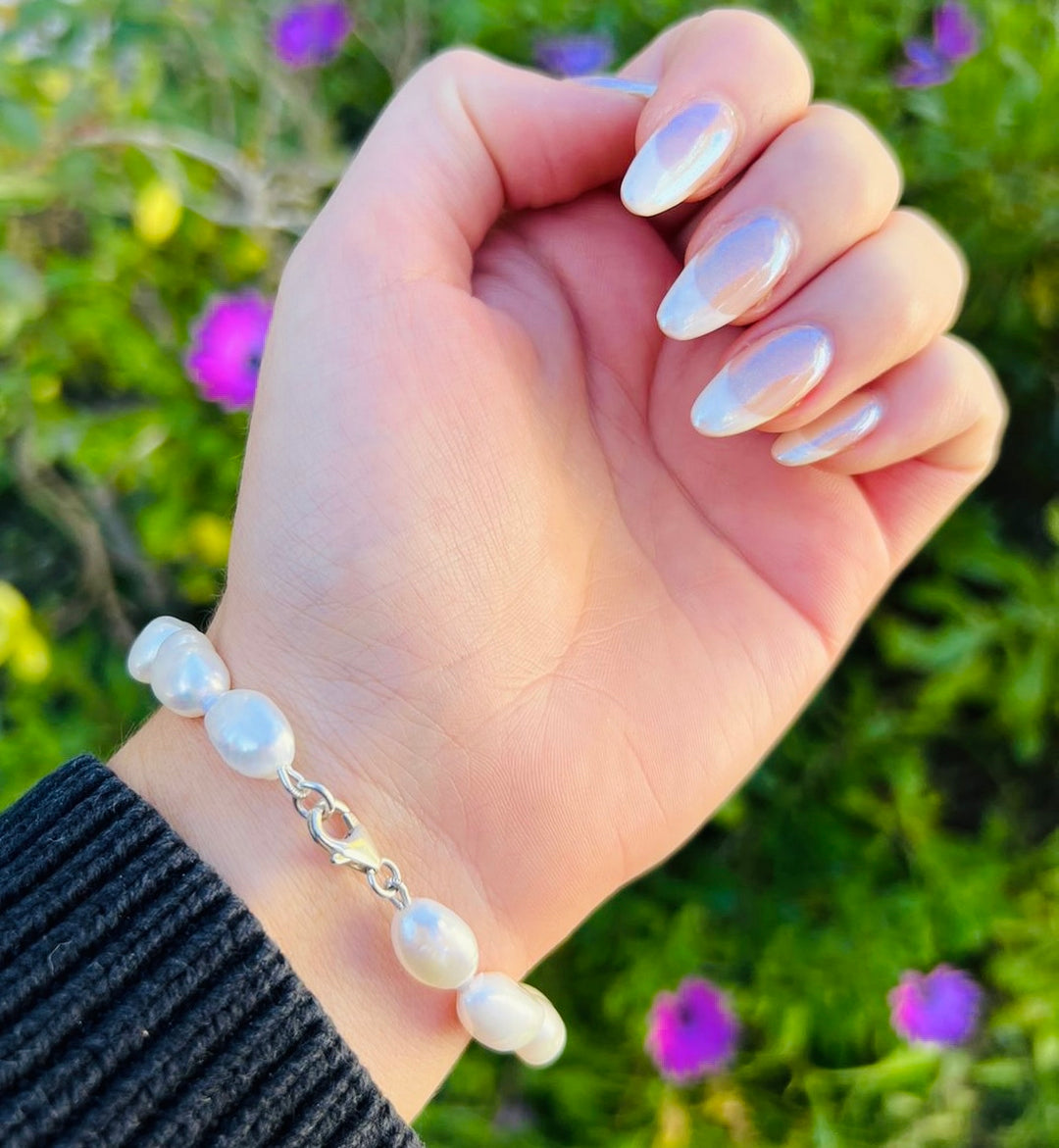 Real Pearl round Nugget Bracelet
