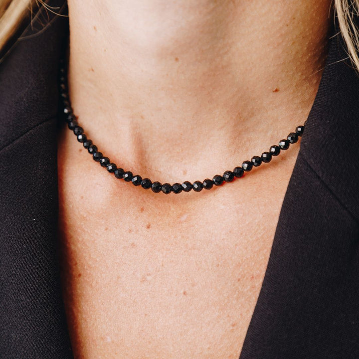 Black Tourmaline Stone Choker Necklace