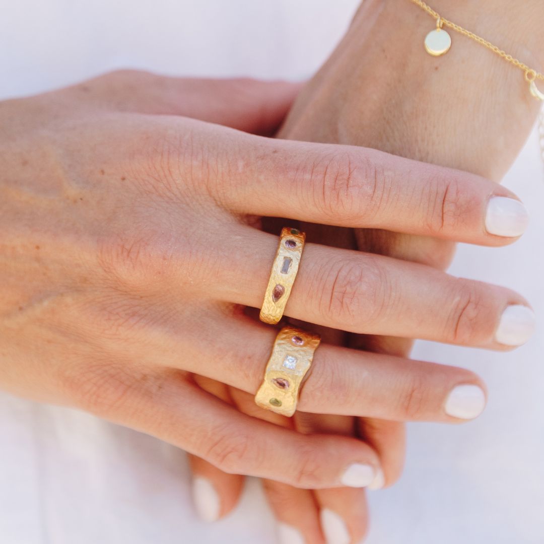 Multi Stacking Gemstone Waterproof Ring