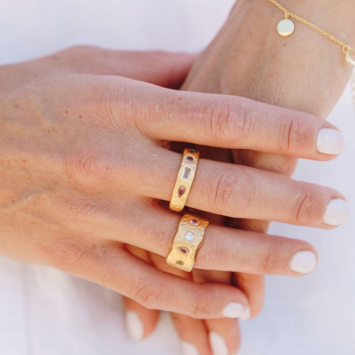 Multi Stacking Gemstone Waterproof Ring