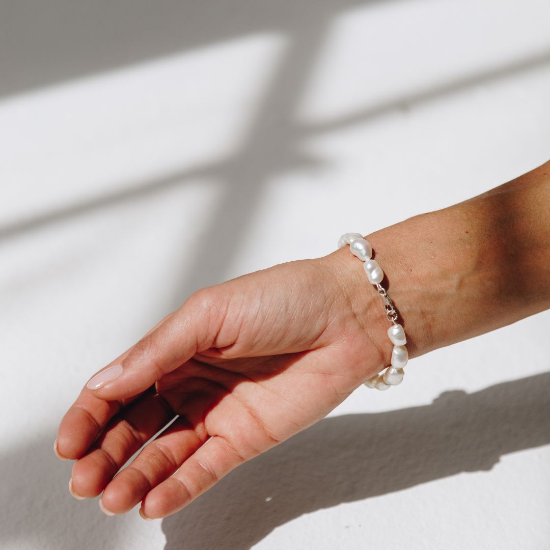 Real Pearl round Nugget Bracelet