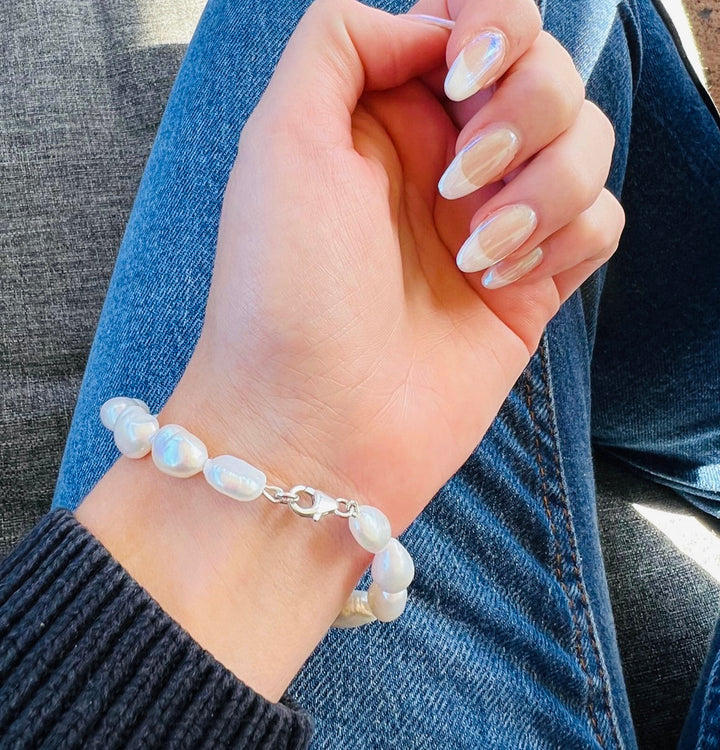 Real Pearl round Nugget Bracelet