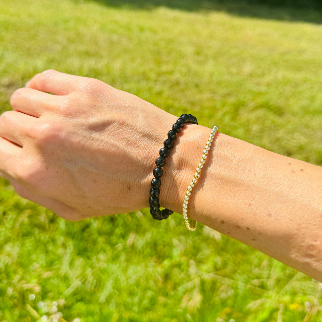 Black Tourmaline thicker Stone Bracelet