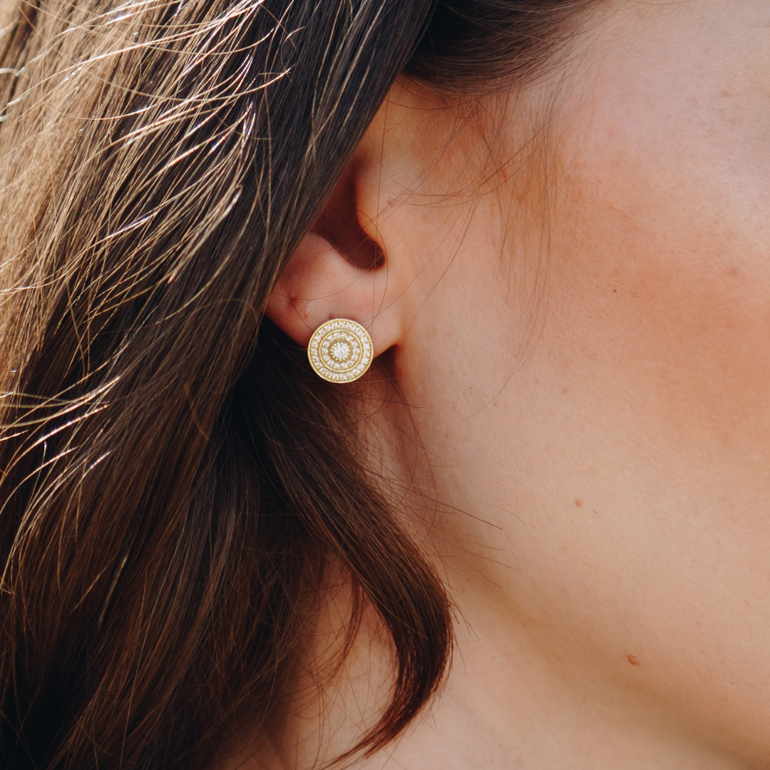Egyptian Shield Pendant Stud Earrings