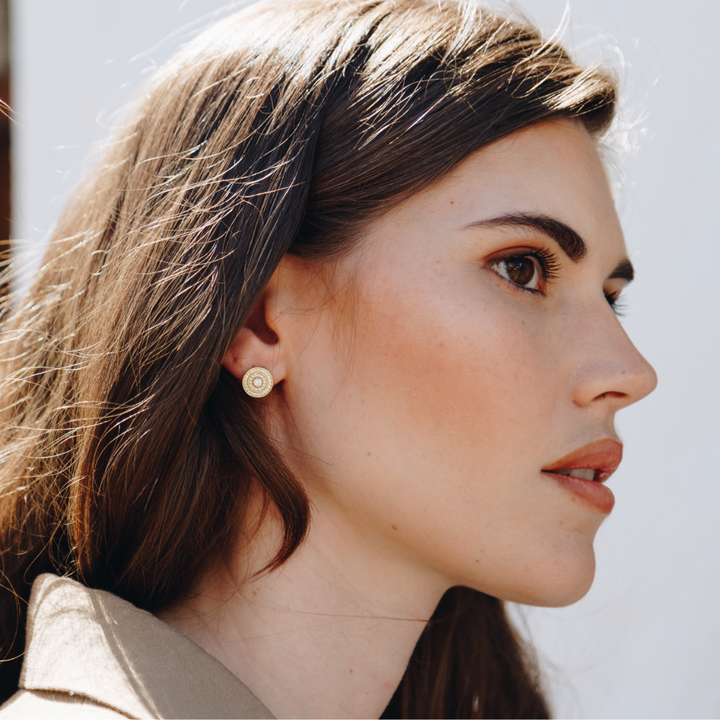 Egyptian Shield Pendant Stud Earrings