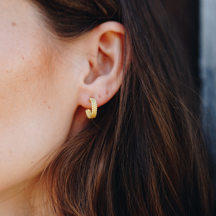 Thick Beaded Hoop Earrings