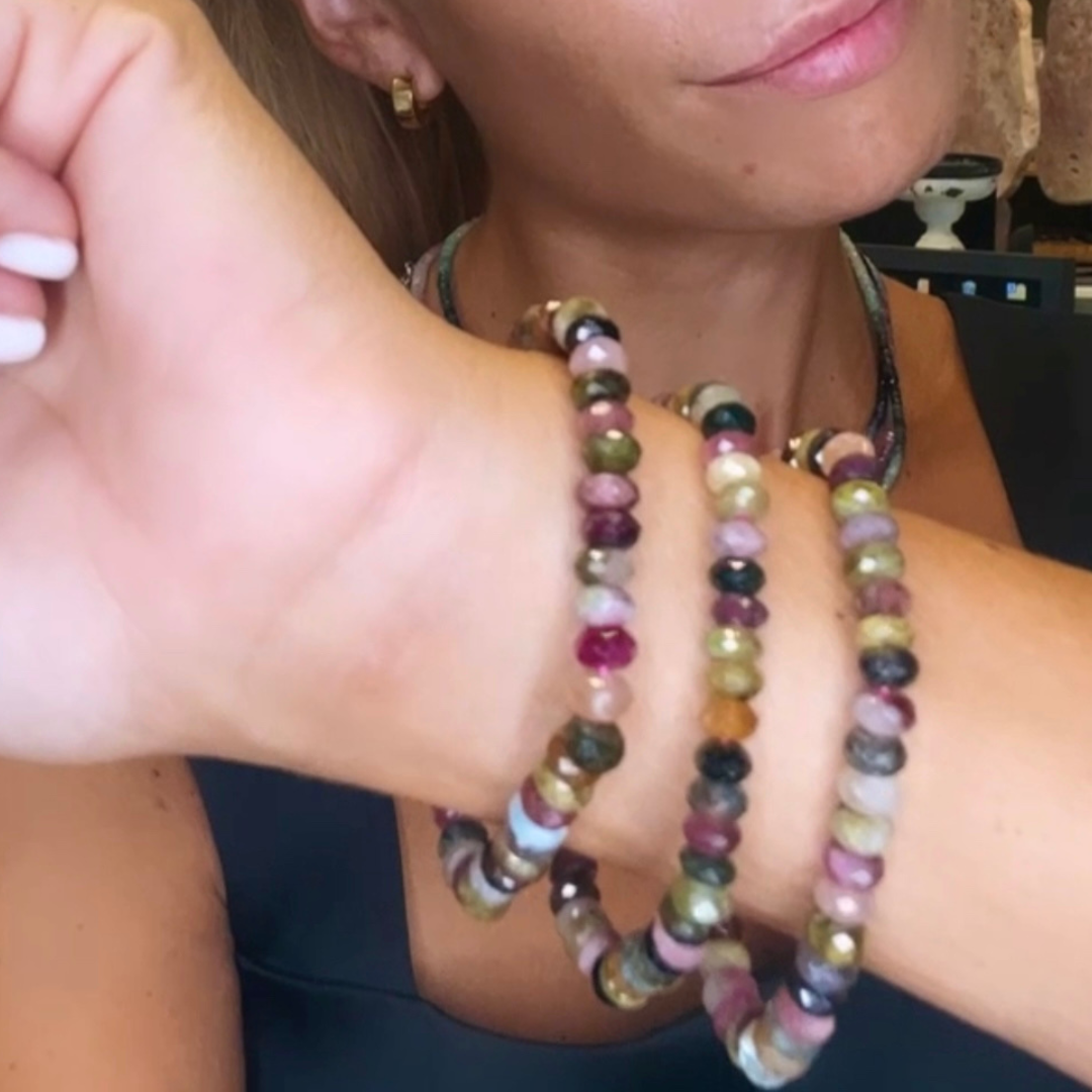 Multi-Colour Tourmaline Stone Bracelet