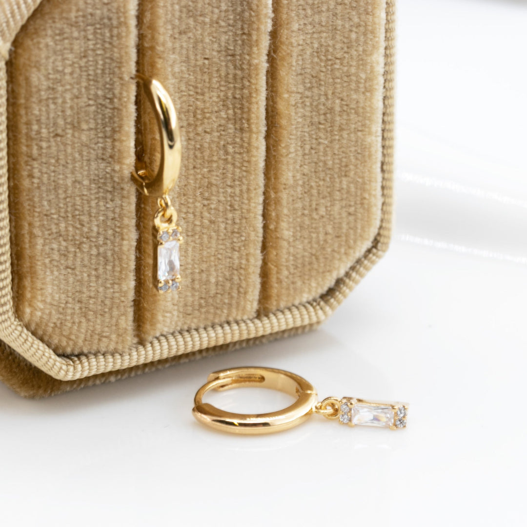 Classic Silver Drop Huggie Earring