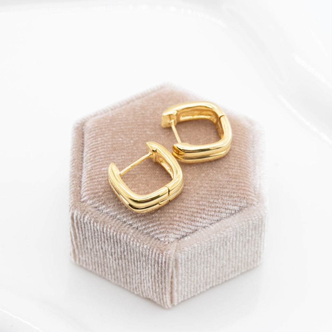 Double Stacked Statement Gold Huggie Earring