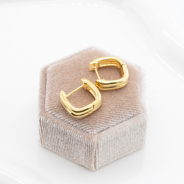 Double Stacked Statement Gold Huggie Earring
