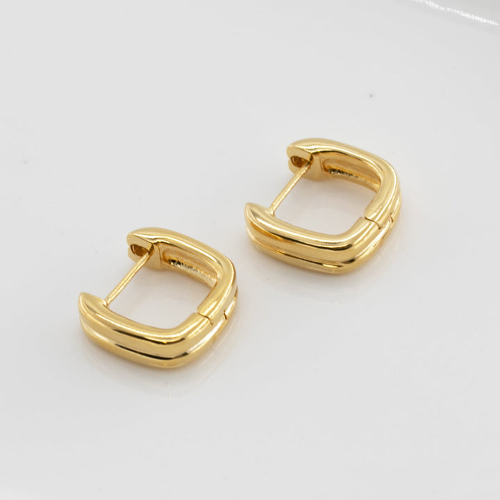 Double Stacked Statement Gold Huggie Earring