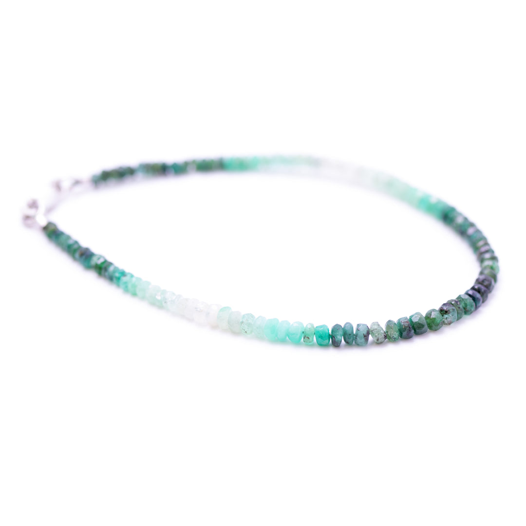 Emerald Ombre button Stone Bracelet