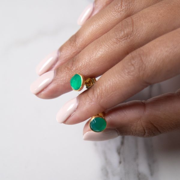 Green Onyx Studs - Robyn Real Jewels