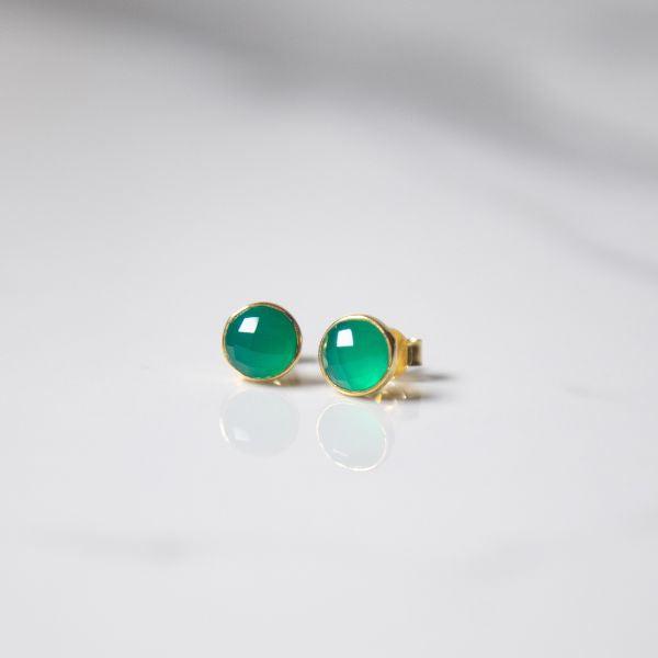 Green Onyx Studs - Robyn Real Jewels