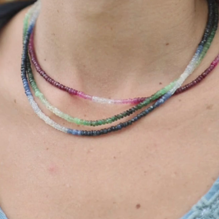 Emerald Ombre Stone Necklace