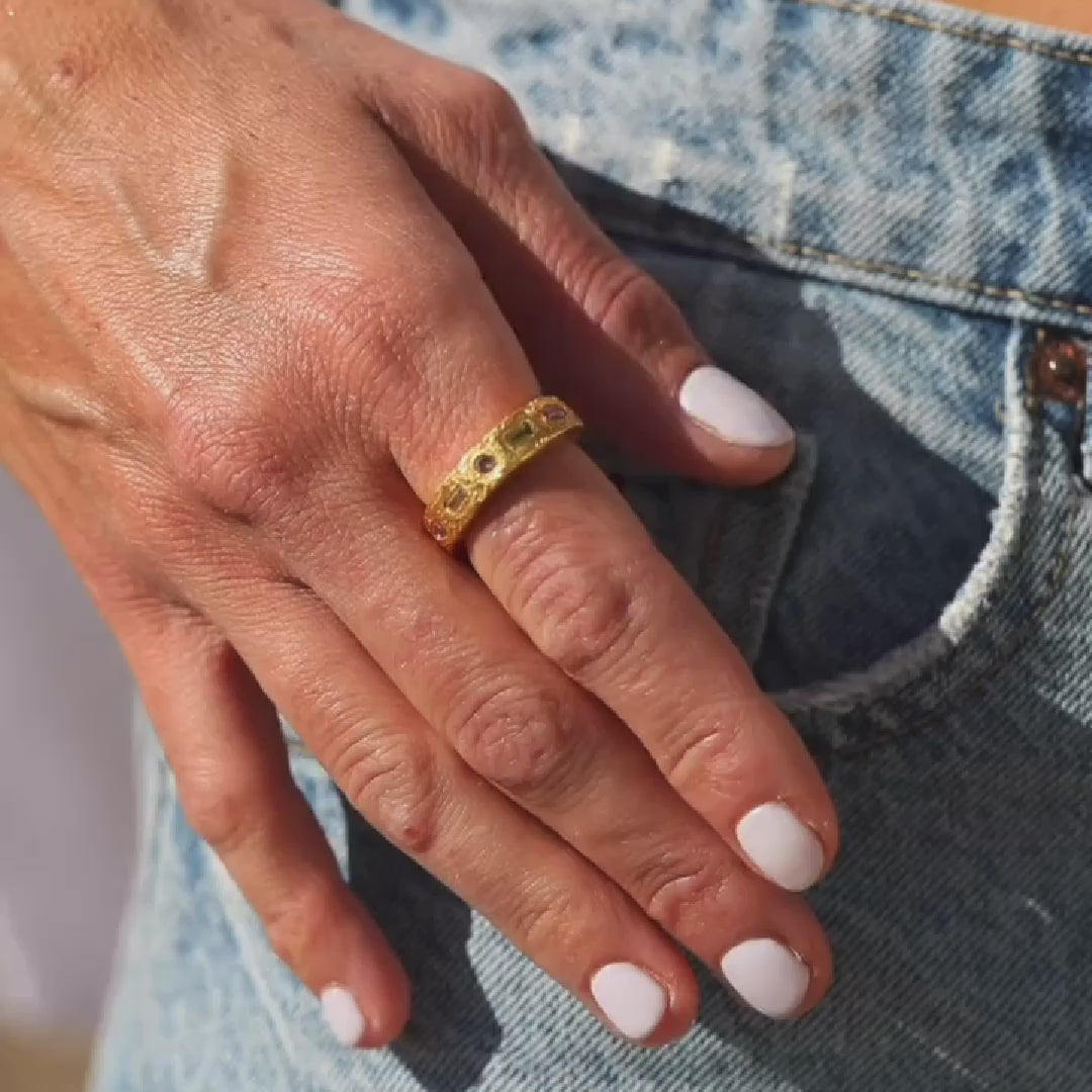 Multi Stacking Gemstone Waterproof Ring