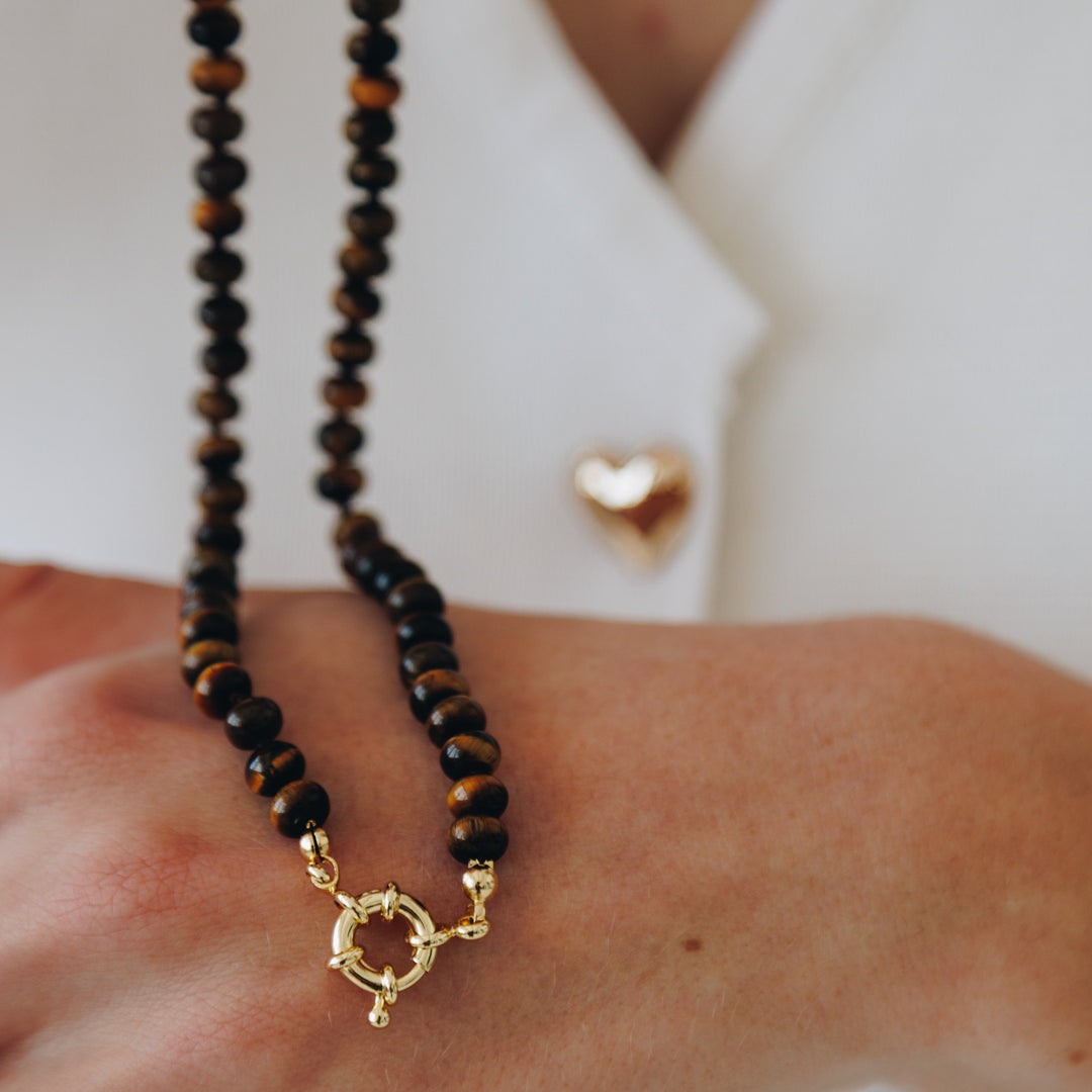 Eclair Tigers Eye Stone Necklace