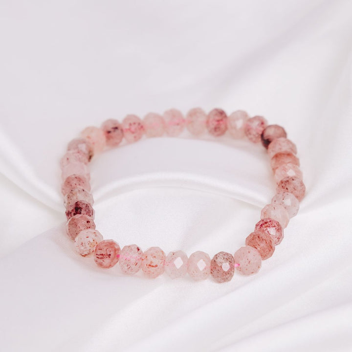 a light pink coloured stone bracelet