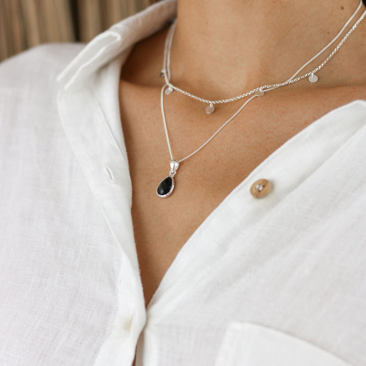 Black Onyx Stone Pendant Necklace - Robyn Real Jewels