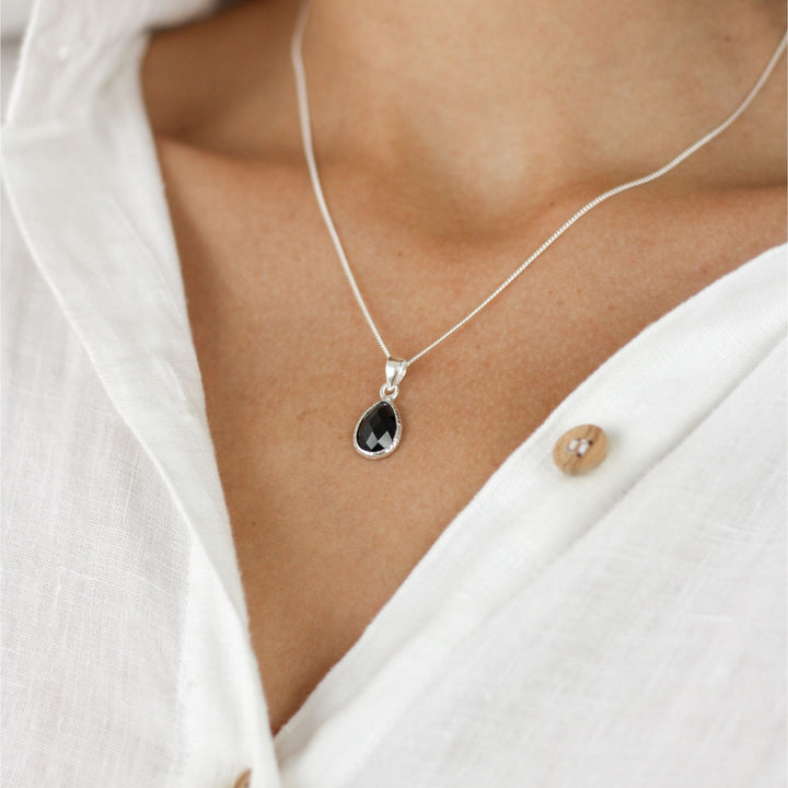 Black Onyx Stone Pendant Necklace - Robyn Real Jewels