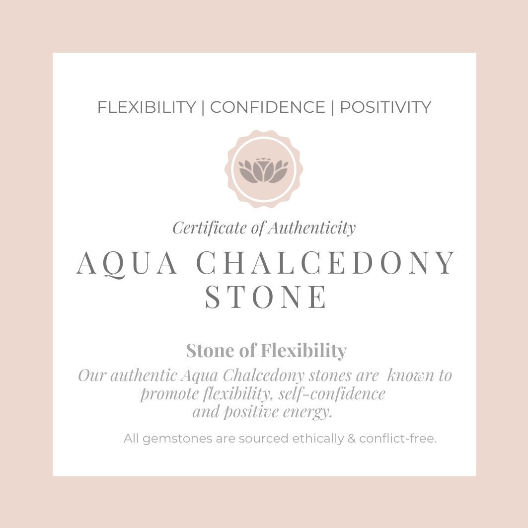 Aqua Chalcedony Charm & Round Hammered Disc Necklace certificate