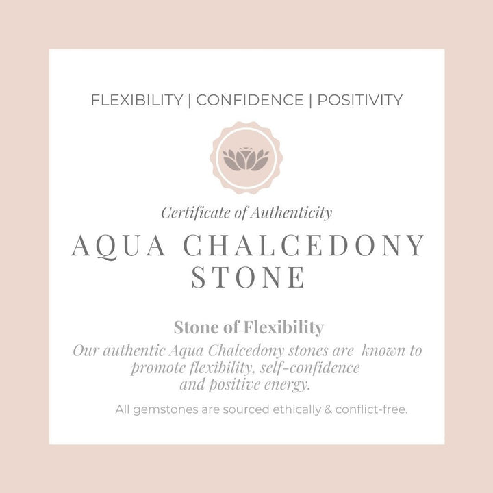 Aqua Chalcedony Charm & Round Hammered Disc Necklace certificate