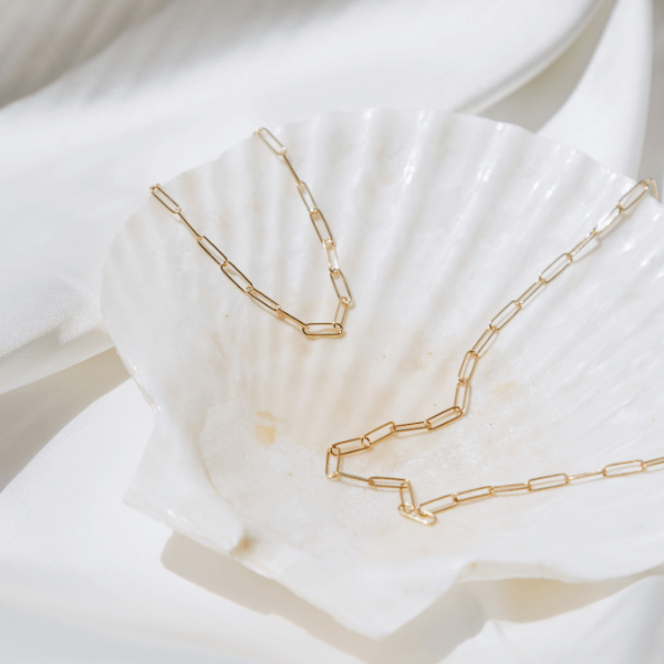 Waterproof Paperclip “Paris” Bracelet on white shell