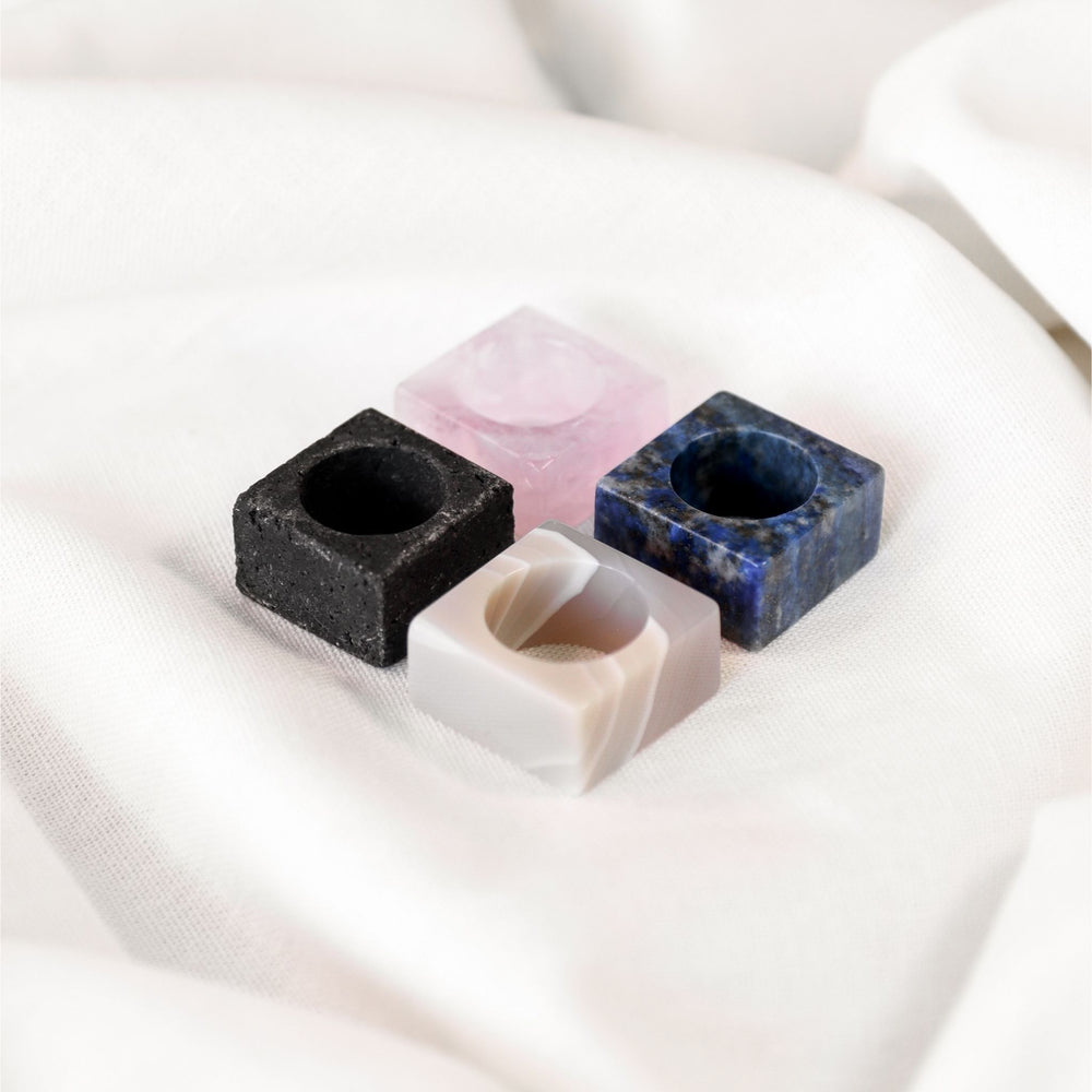 Rose Quartz Square Stone Ring - Robyn Real Jewels