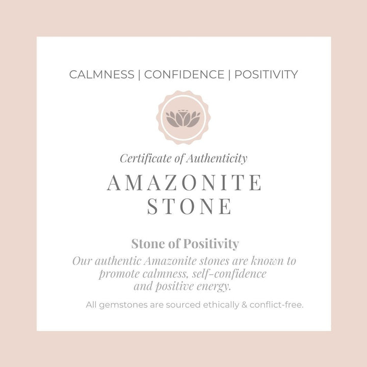 Amazonite Stone Bracelet certificate