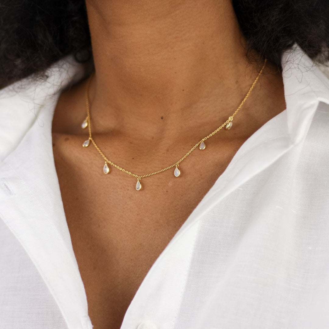 Moonlit – Moonstone Teardrop Necklace