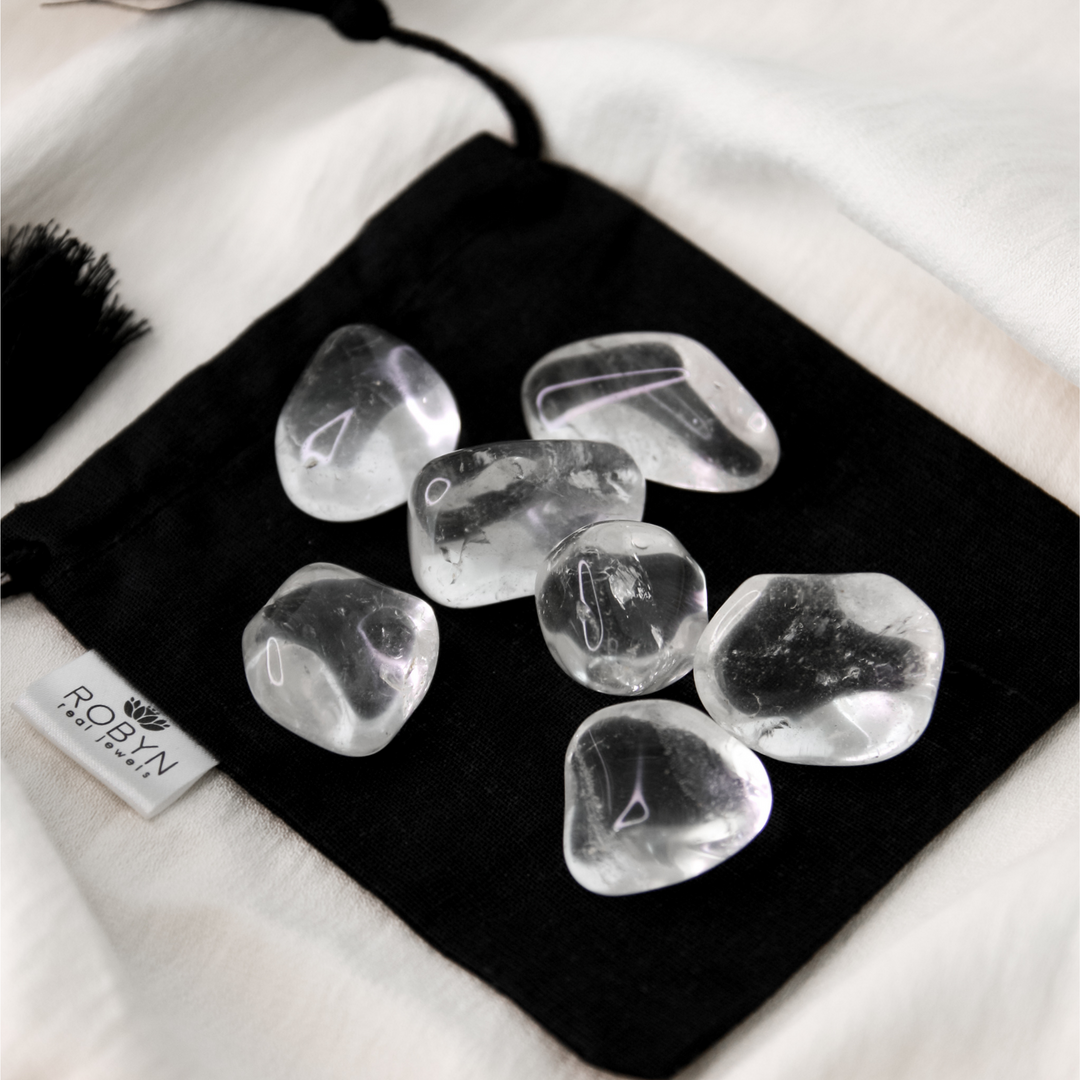 Clear Quartz Tumble Stones - Robyn Real Jewels 