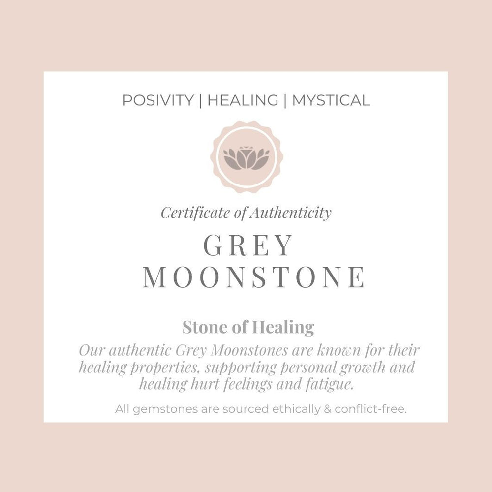 Grey Moonstone "Riley" Earrings certificate