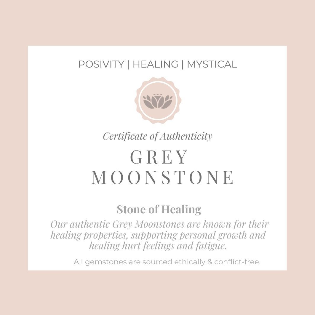 Grey Moonstone "Riley" Earrings certificate