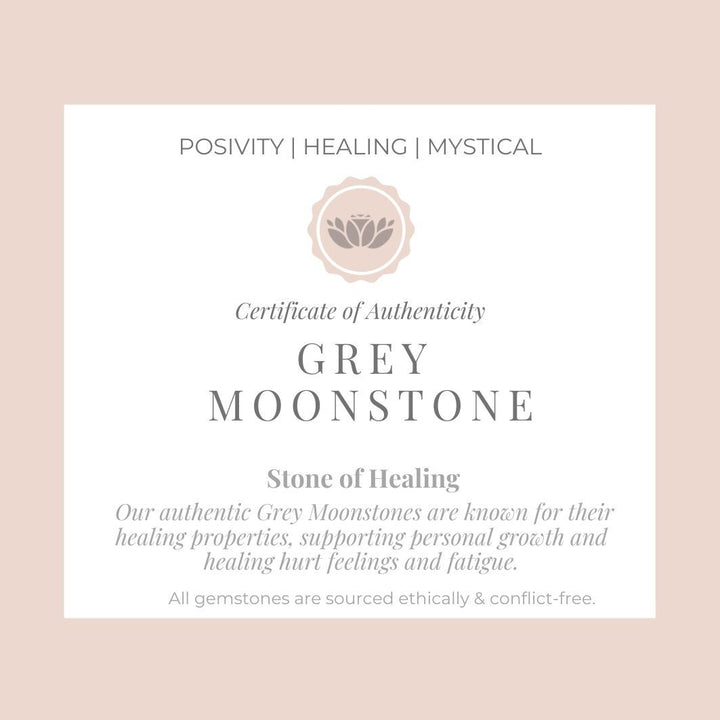 Grey Moonstone "Riley" Earrings certificate