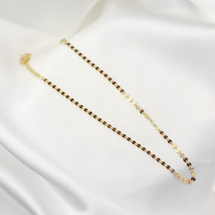 Waterproof Sequin Necklace on white sheet