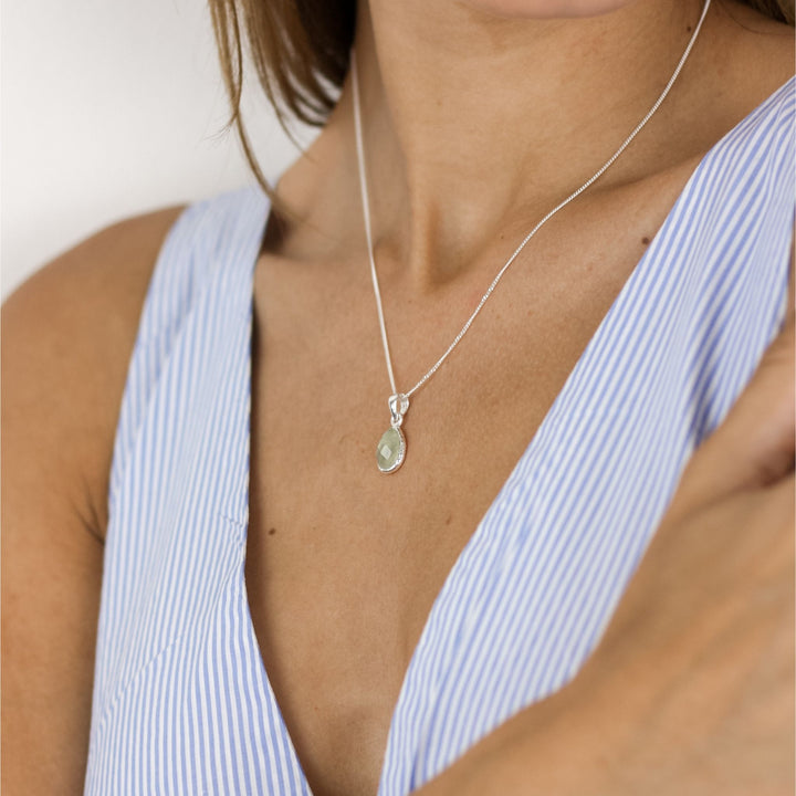 Prehnite Stone Pendant Necklace - Robyn Real Jewels