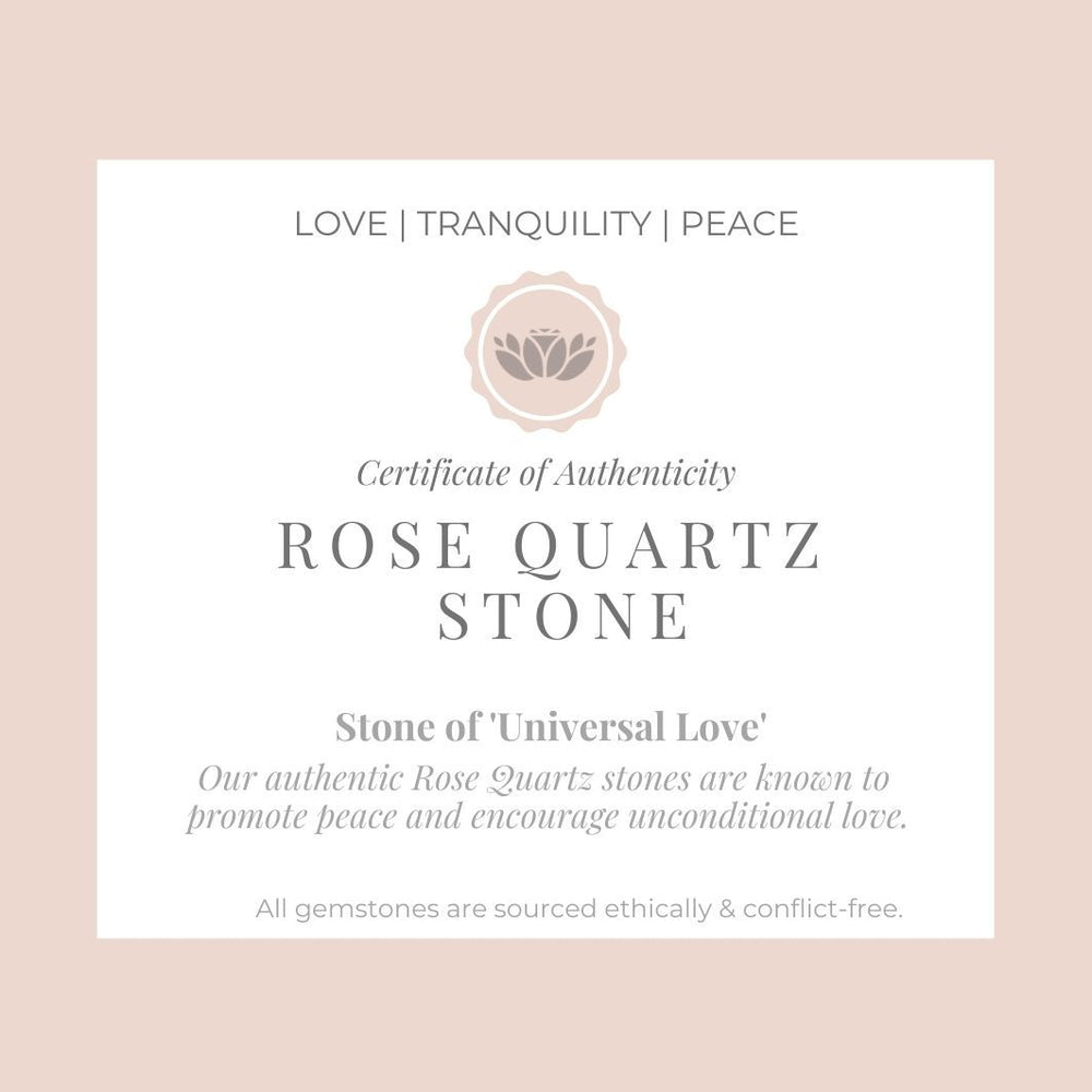 Rose Quartz "Sophia" Ring certificate