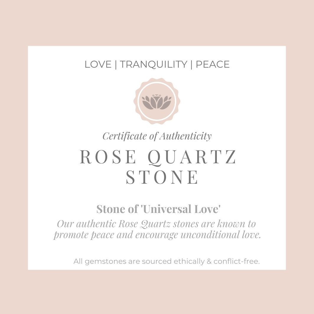 Rose Quartz "Sophia" Ring certificate
