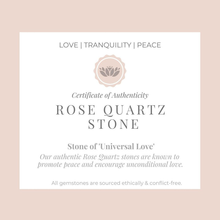 Rose Quartz "Sophia" Ring certificate