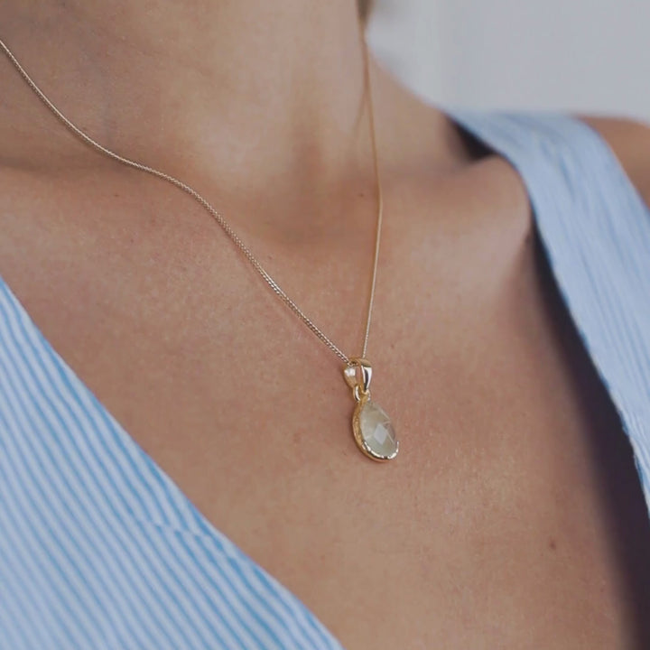 prehnite stone pendant necklace - Robyn Real Jewels